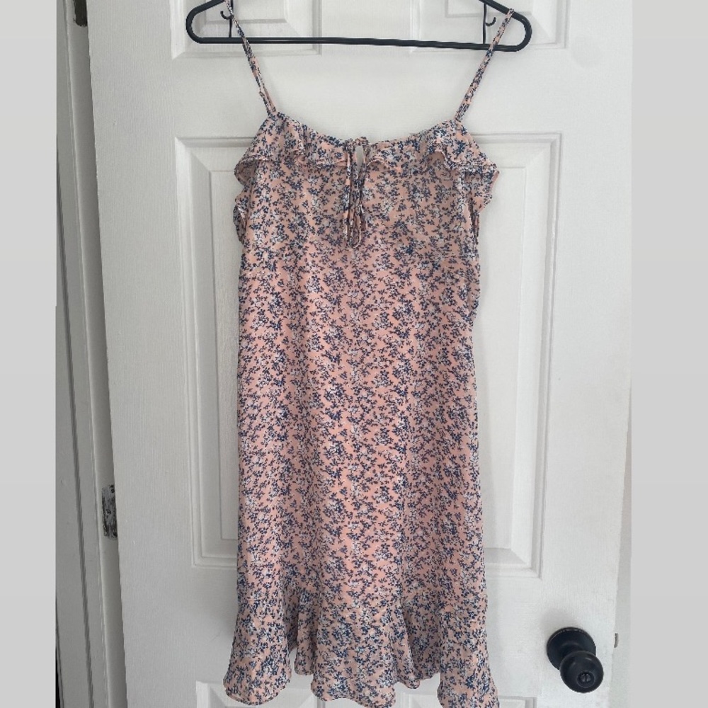Naked Zebra, Pink Floral Mini dress w Ruffles, Women’s Small